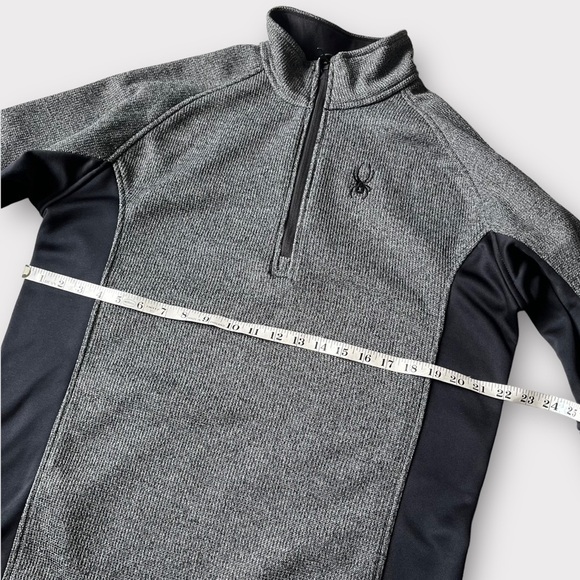 Spyder Quarter-Zip Pullover Sweater L | Waffle Knit Fleece-Lined Techwear Core - Picture 12 of 13
